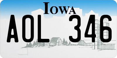 IA license plate AOL346