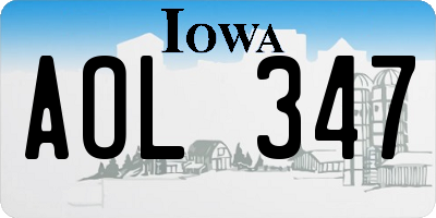 IA license plate AOL347