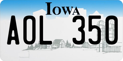 IA license plate AOL350