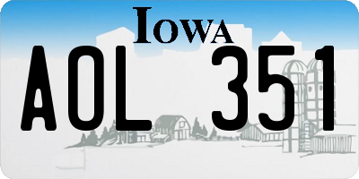 IA license plate AOL351