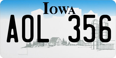 IA license plate AOL356