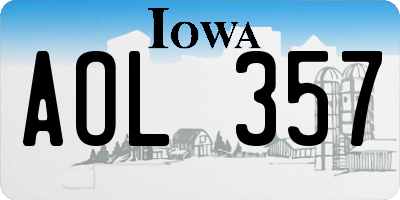 IA license plate AOL357