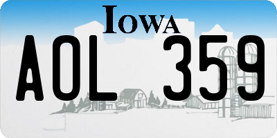 IA license plate AOL359