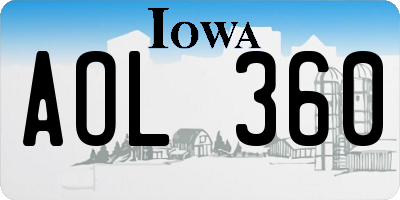 IA license plate AOL360