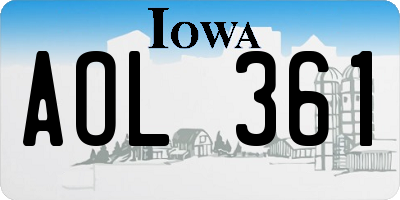 IA license plate AOL361