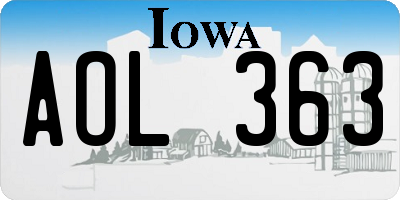 IA license plate AOL363