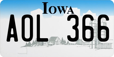 IA license plate AOL366
