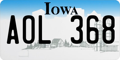 IA license plate AOL368