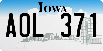 IA license plate AOL371