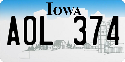 IA license plate AOL374