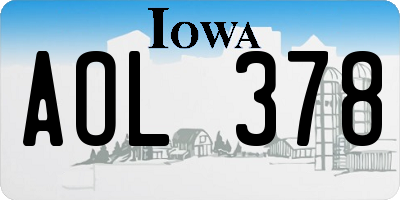 IA license plate AOL378
