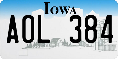 IA license plate AOL384