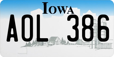 IA license plate AOL386