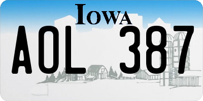 IA license plate AOL387