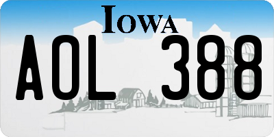 IA license plate AOL388