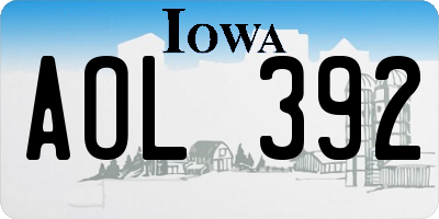 IA license plate AOL392