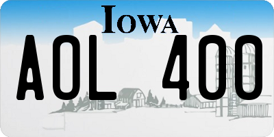 IA license plate AOL400