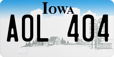 IA license plate AOL404