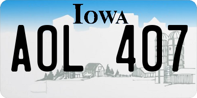 IA license plate AOL407