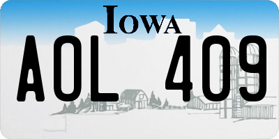 IA license plate AOL409