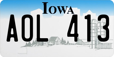 IA license plate AOL413