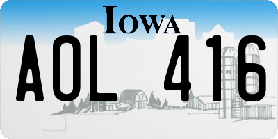 IA license plate AOL416