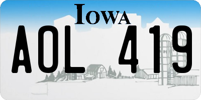 IA license plate AOL419