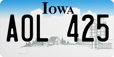 IA license plate AOL425