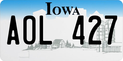 IA license plate AOL427