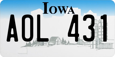 IA license plate AOL431