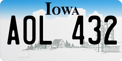 IA license plate AOL432