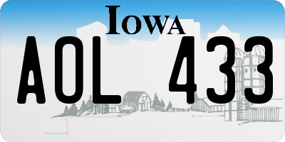 IA license plate AOL433