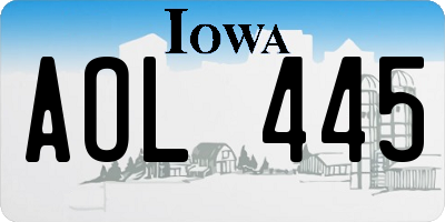 IA license plate AOL445