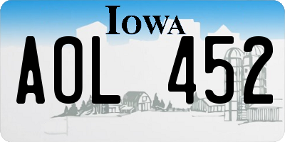 IA license plate AOL452