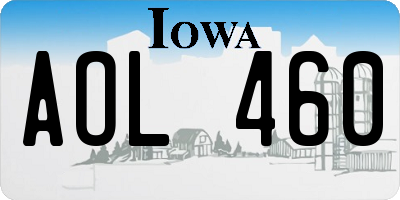 IA license plate AOL460