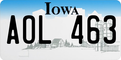 IA license plate AOL463