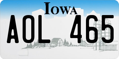IA license plate AOL465