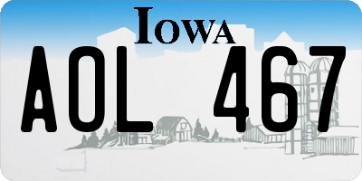 IA license plate AOL467