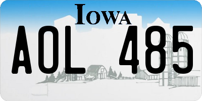 IA license plate AOL485
