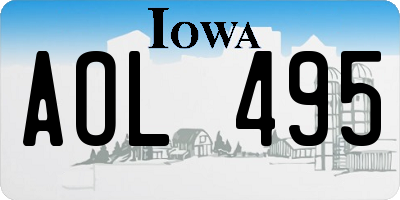 IA license plate AOL495
