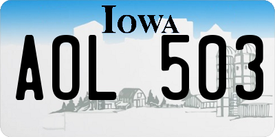 IA license plate AOL503