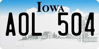 IA license plate AOL504