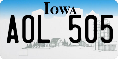 IA license plate AOL505