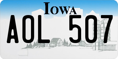 IA license plate AOL507