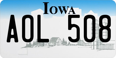 IA license plate AOL508
