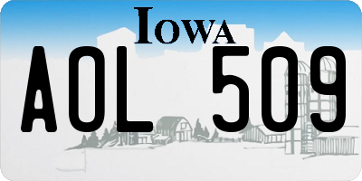 IA license plate AOL509