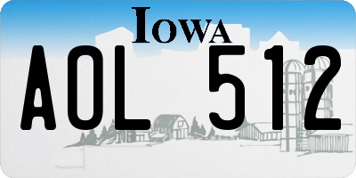 IA license plate AOL512
