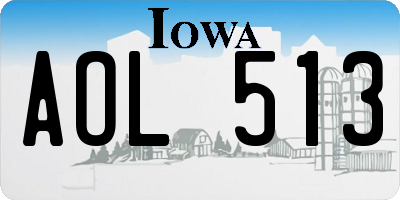 IA license plate AOL513