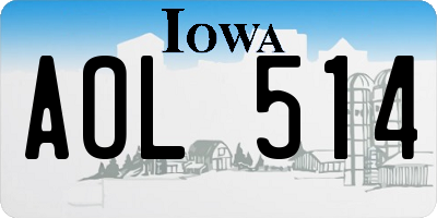 IA license plate AOL514