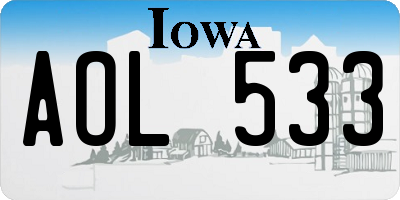 IA license plate AOL533